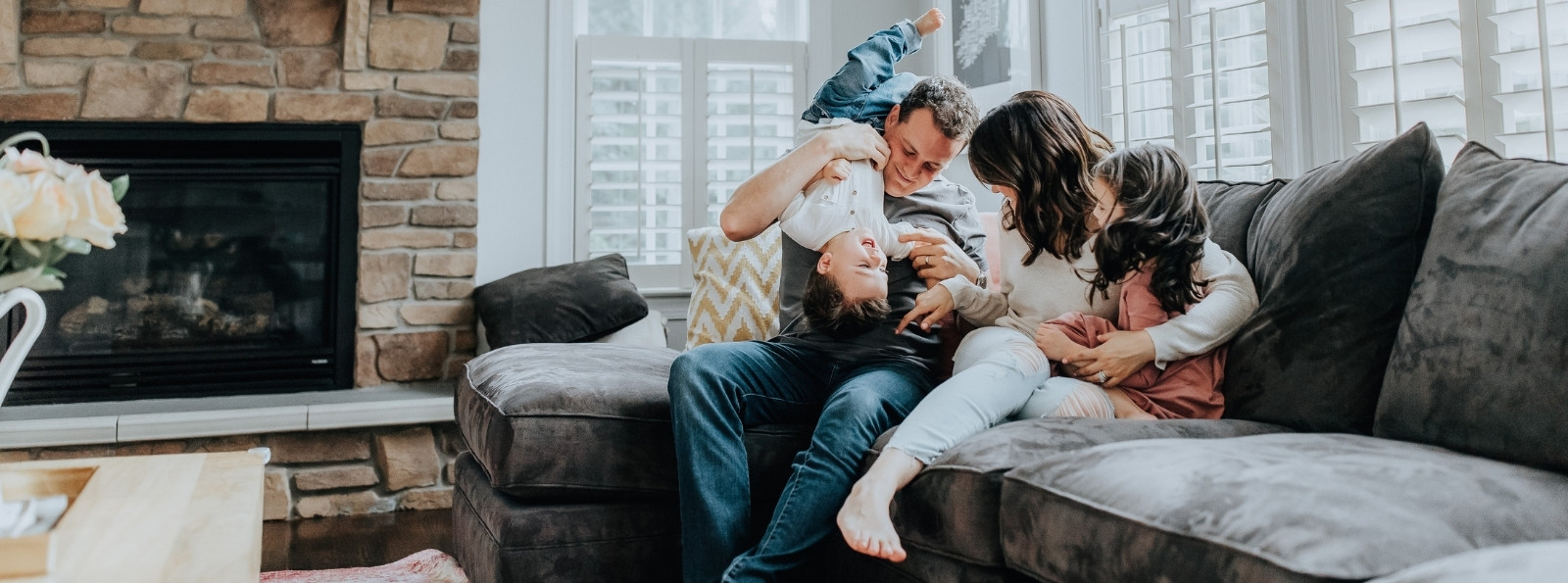 Family on the couch