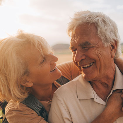 Mature couple enjoying the outdoors