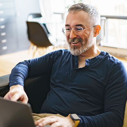 Man using computer in office