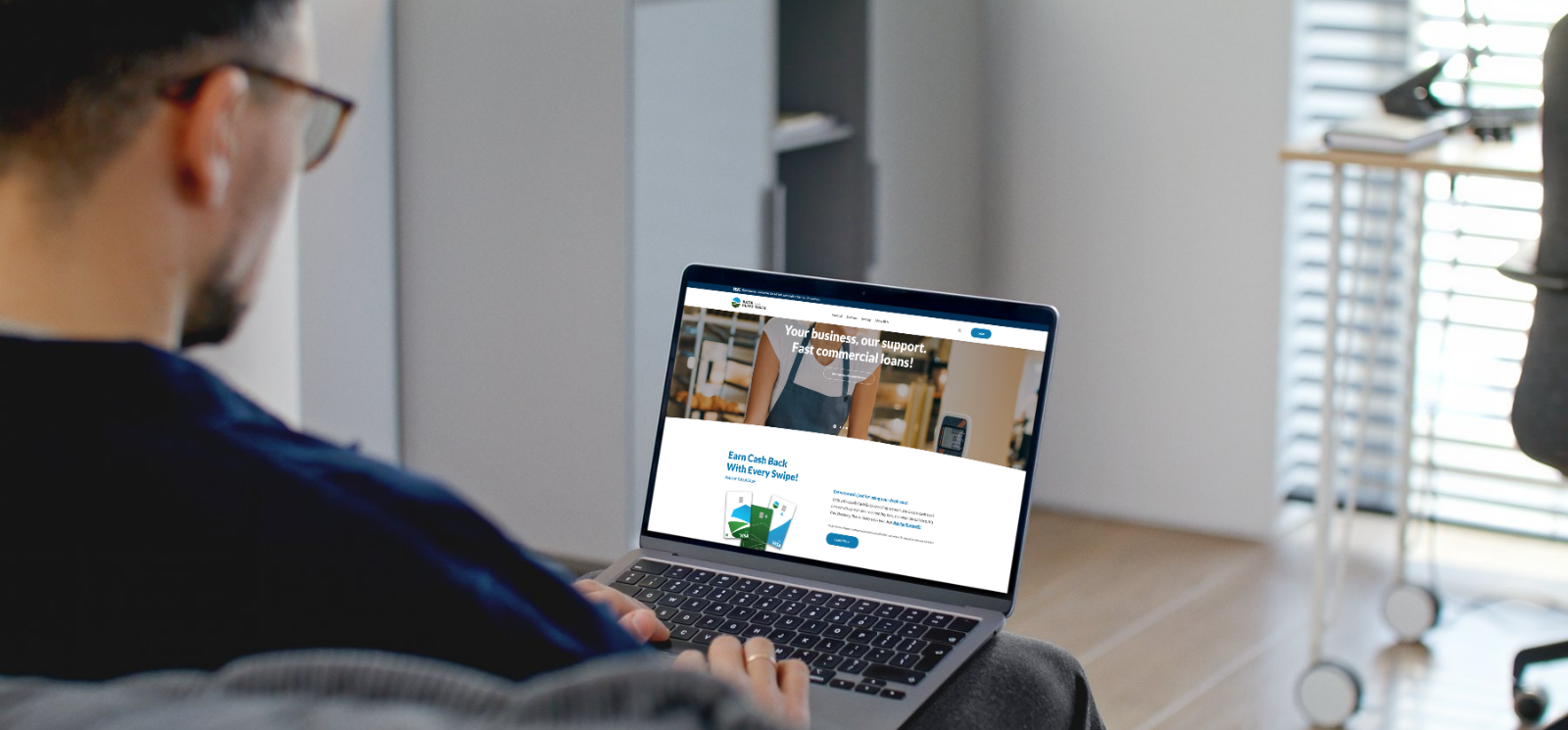 New website on a laptop